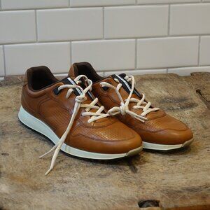 ECCO Danish Design  Sneak Retro Tie Fashion Sneaker Shoes Brown Leather